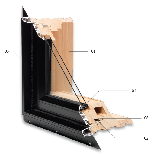 Genesis casement and awning window dual glazed cross-section