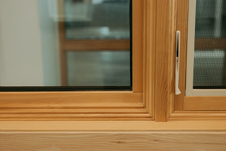 Traditional wood interior jamb profile on a Genesis wood-clad window